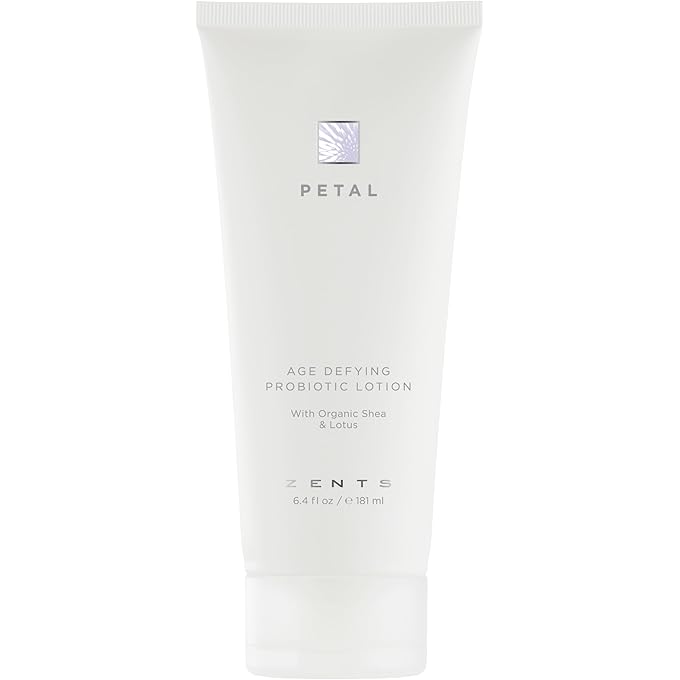 Zents Age Defying Probiotic Body and Hand Lotion with Organic Shea Butter and Vitamin E, Moisturize and Restore Skin 6.4 fl oz/181 ml (Petal)